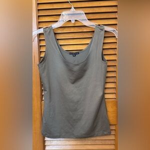 Anue Ligne Gray Sleeveless Fitted Tank Top Sz M